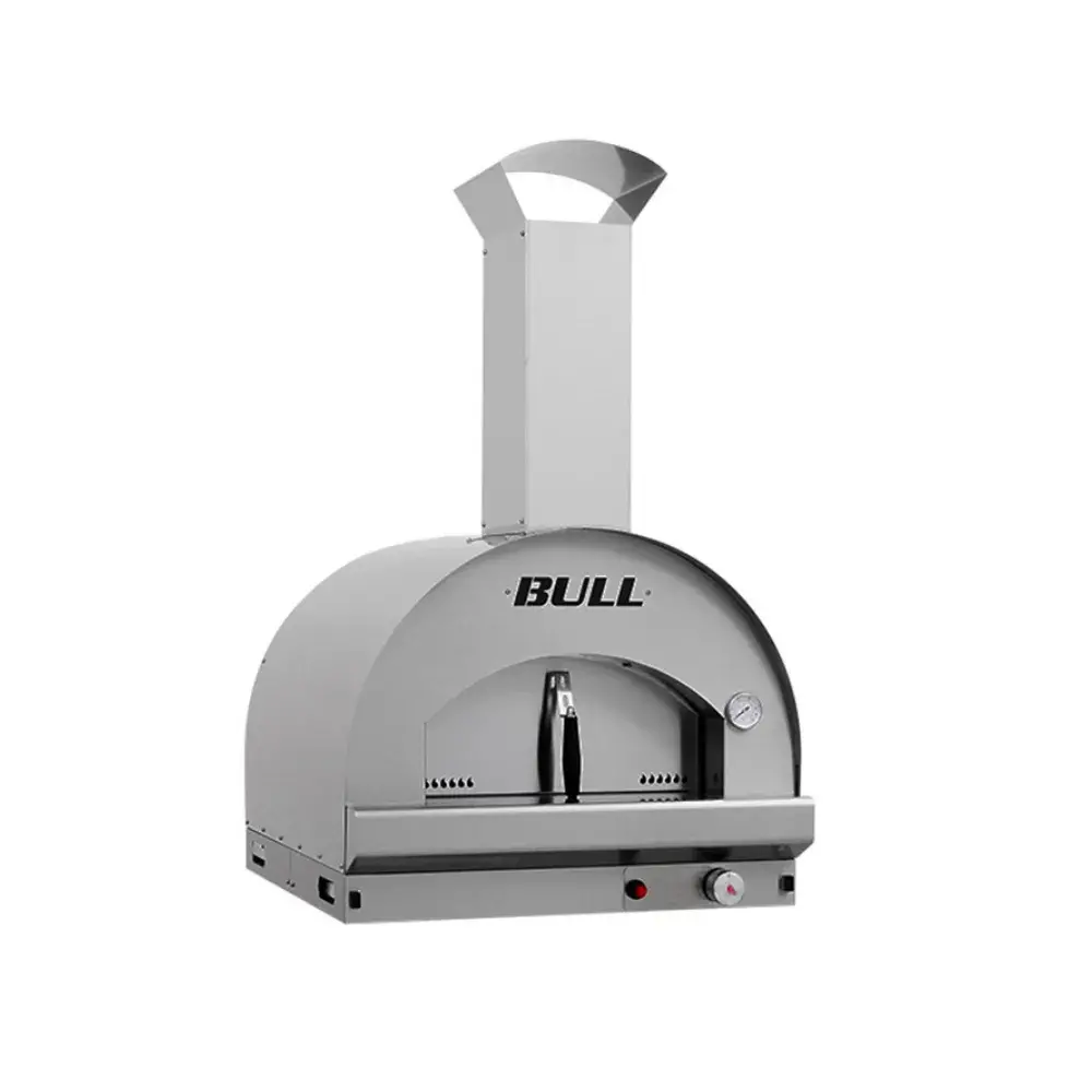 Horno pizza BULL a gas 60x60cm sin carrito, top en inox