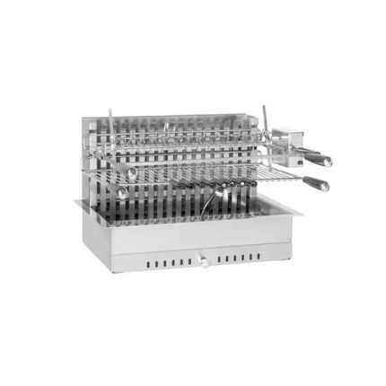 PARRILLA DE ACERO INOX 918.66 EMPOTRADA O INDEPENDIENTE 66CM CON ASADOR ELÉCTRICO